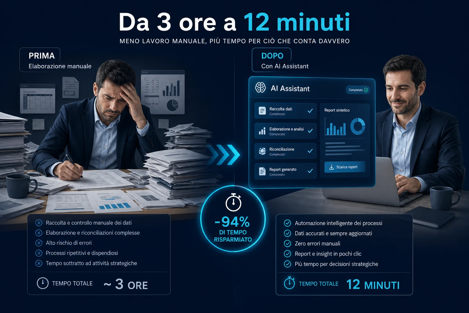 Risparmio di tempo reale: da ore di lavoro manuale a pochi minuti con AI