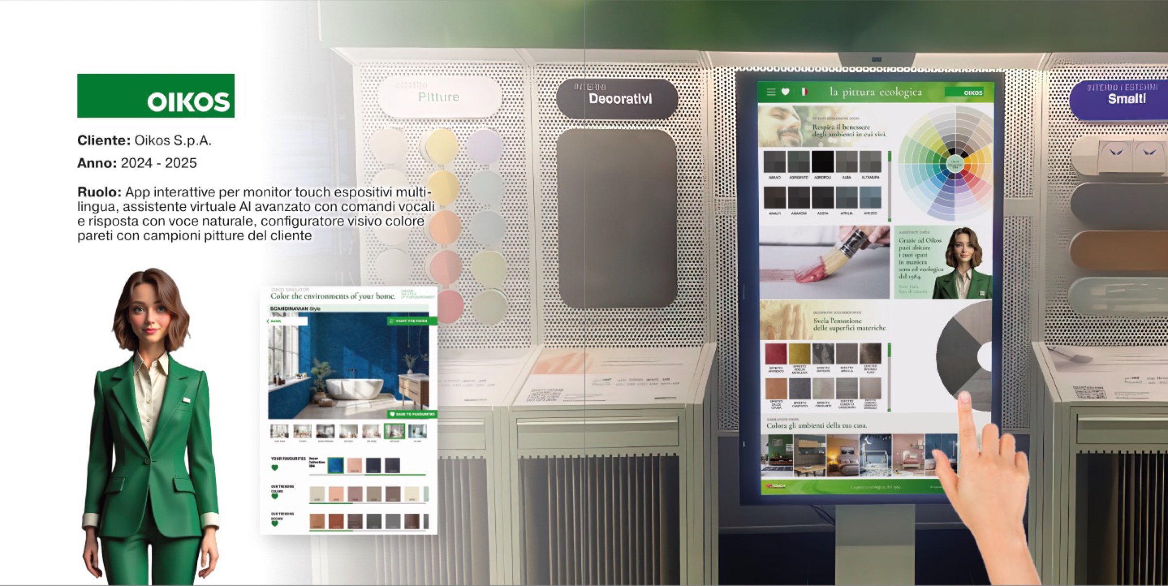 Oikos — showroom with AI assistant and colour configurator