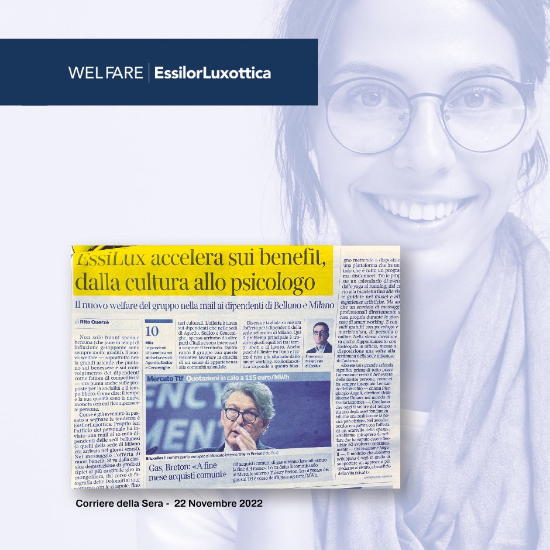 Rassegna stampa sul progetto welfare EssilorLuxottica