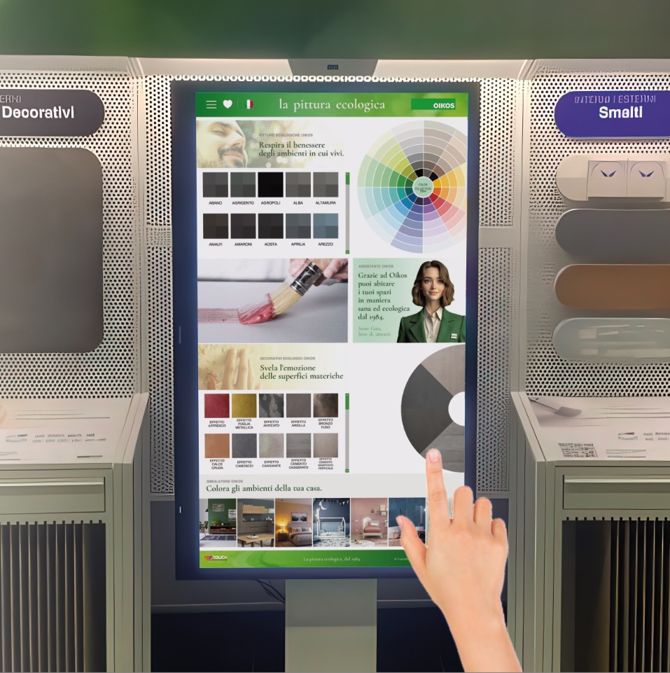 Interactive totem in a retail store