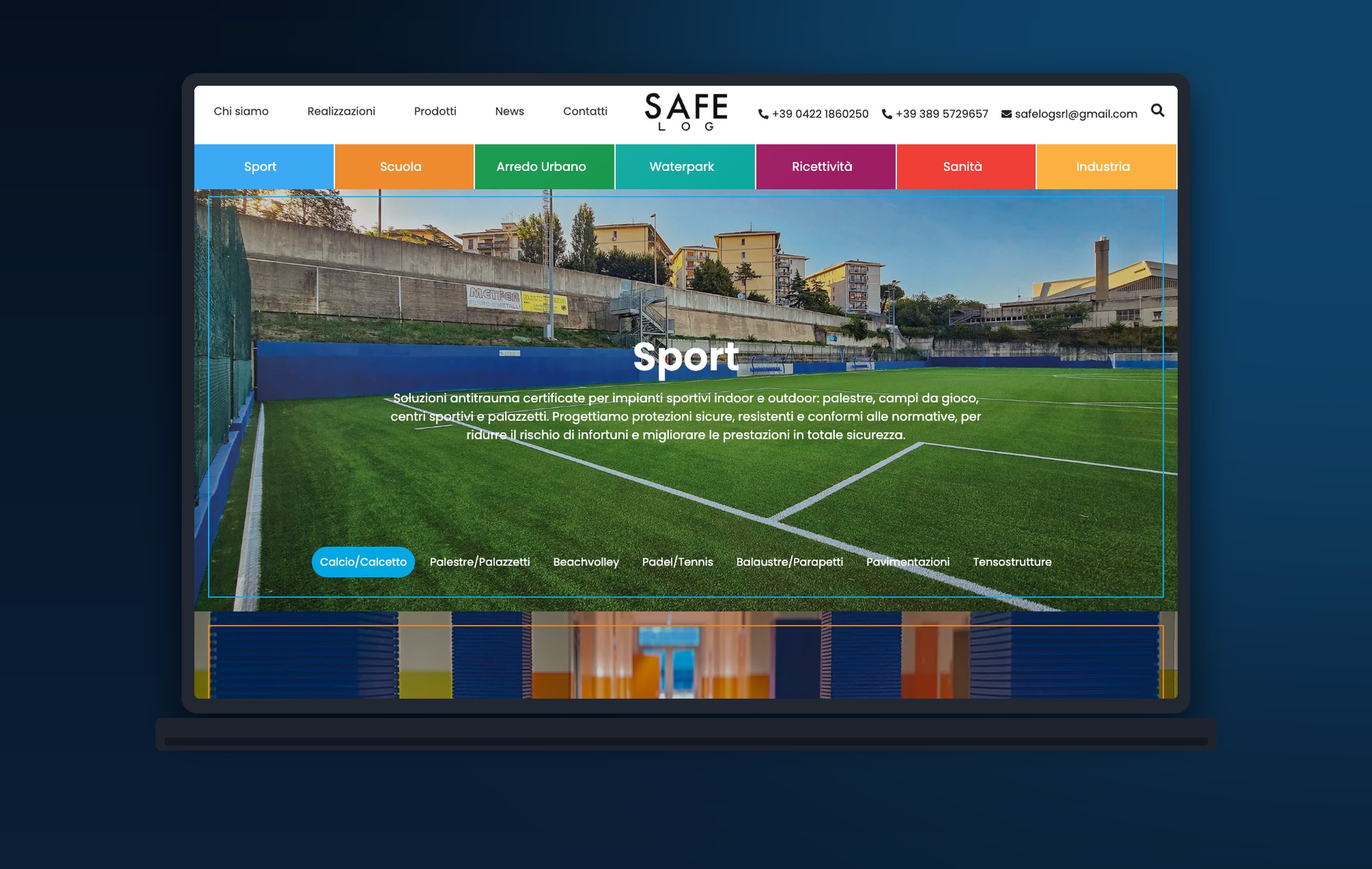 The Safe Log website on a laptop