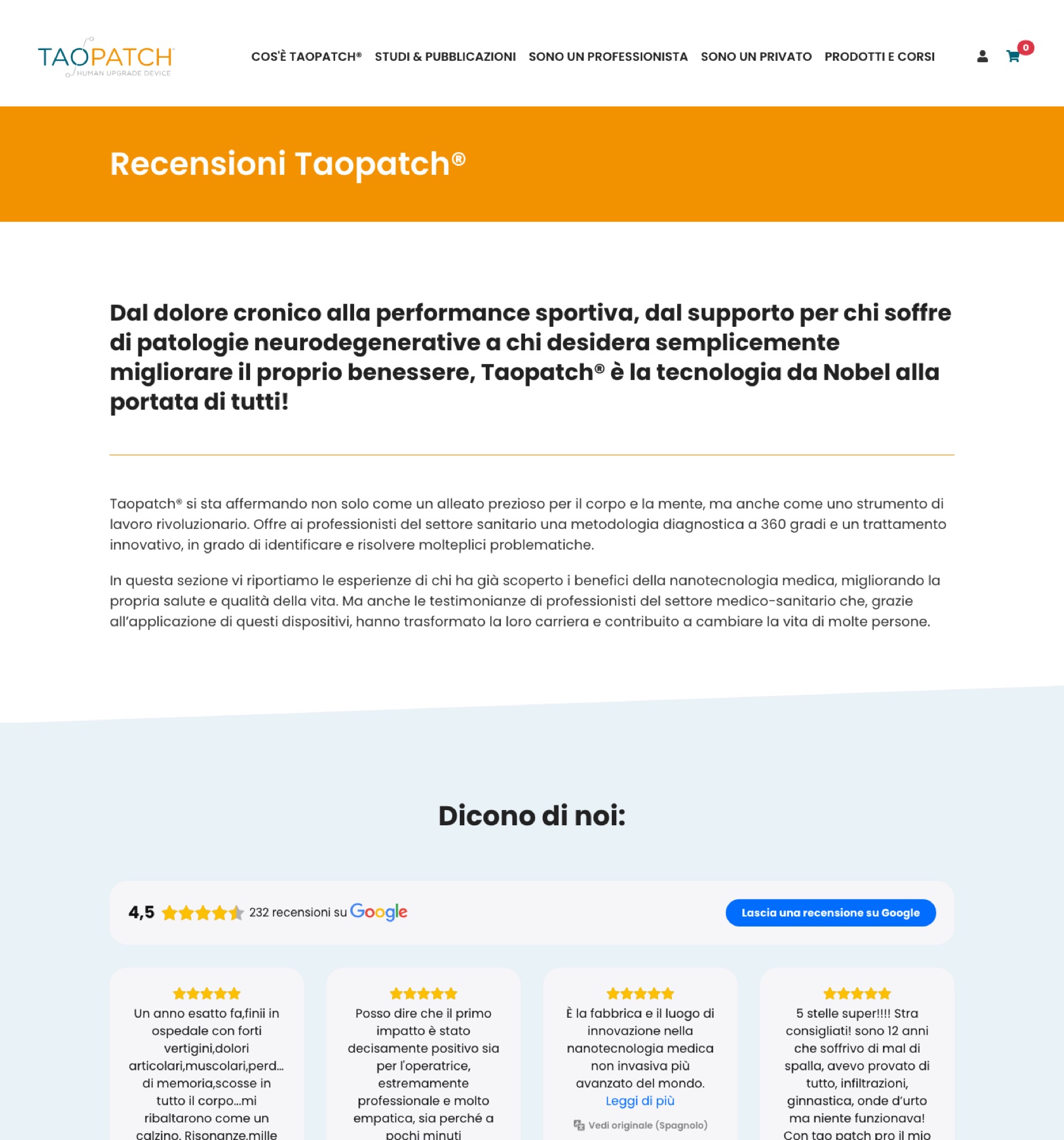 Taopatch reviews page